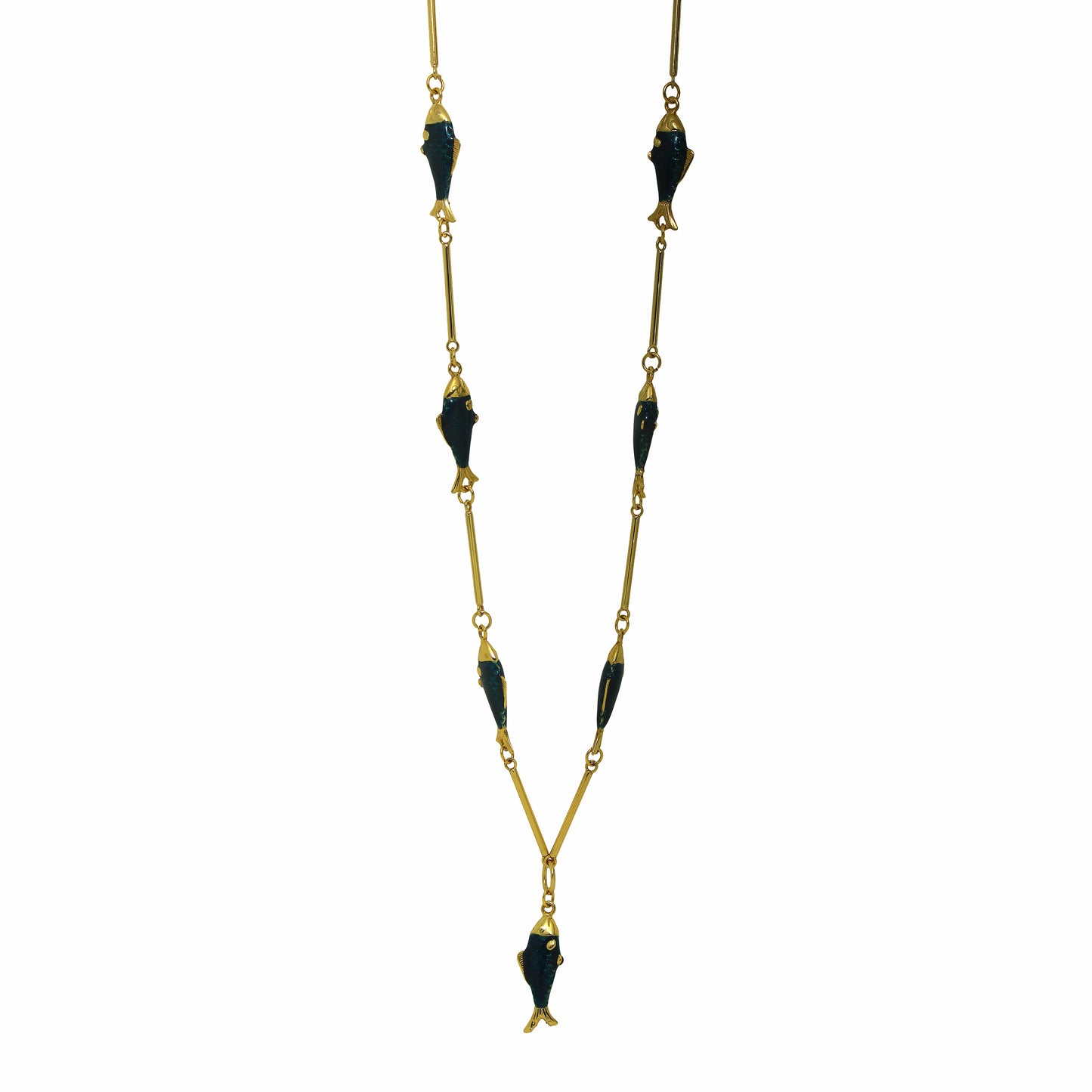 Colar Longo 7 Peixes Vitral