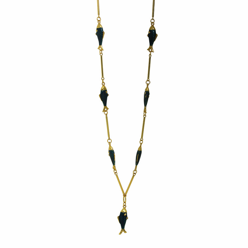 Colar Longo 7 Peixes Vitral