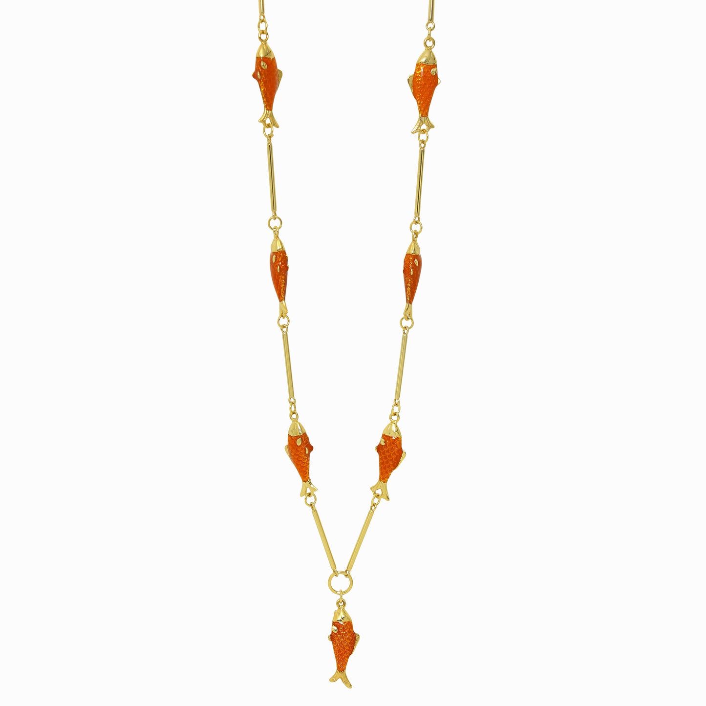 Colar Longo 7 Peixes Vitral