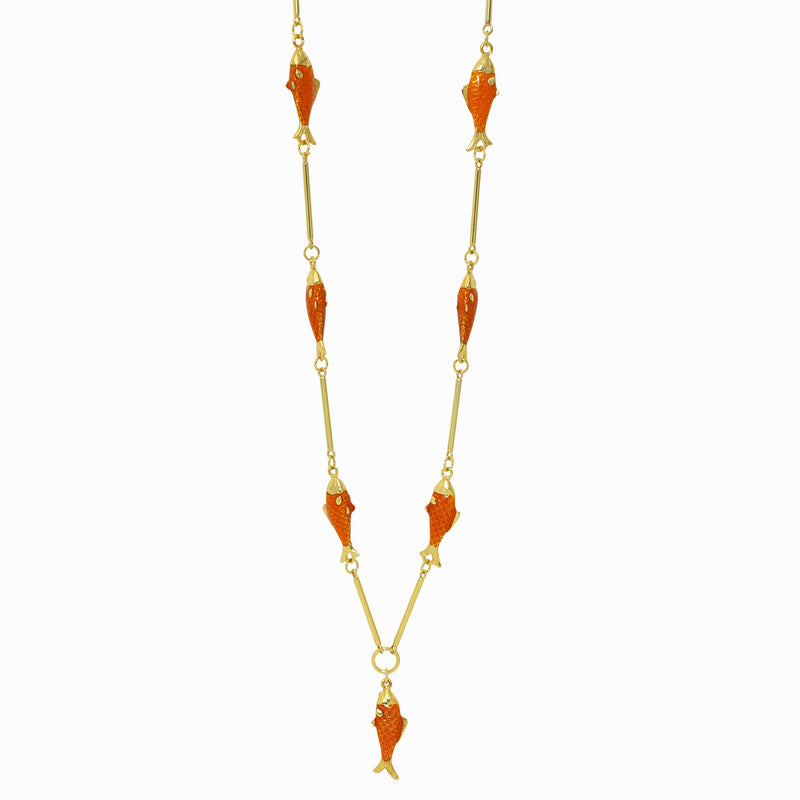 Colar Longo 7 Peixes Vitral