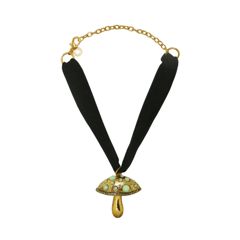 Choker Veludo Cogumelo