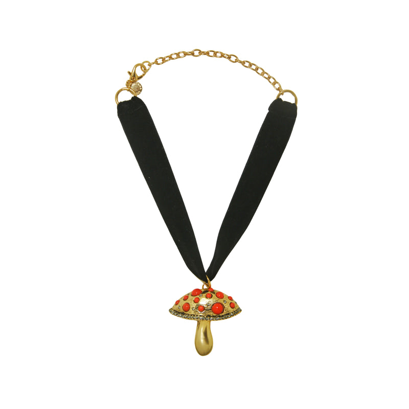 Choker Veludo Cogumelo