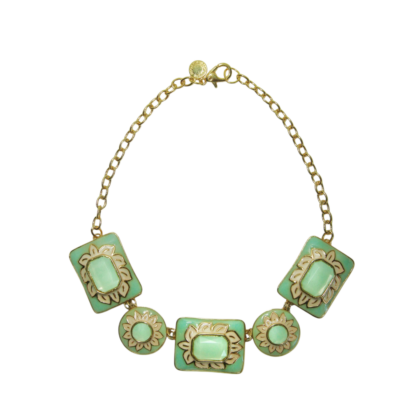 Colar Curto Flores Esmalte