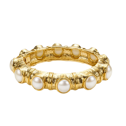 Pulseira Básica Mola Ouro Pérola