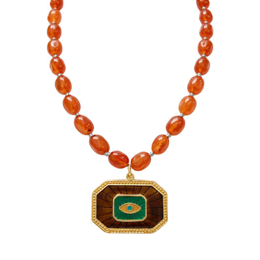 Colar Jade Rolada Relicário