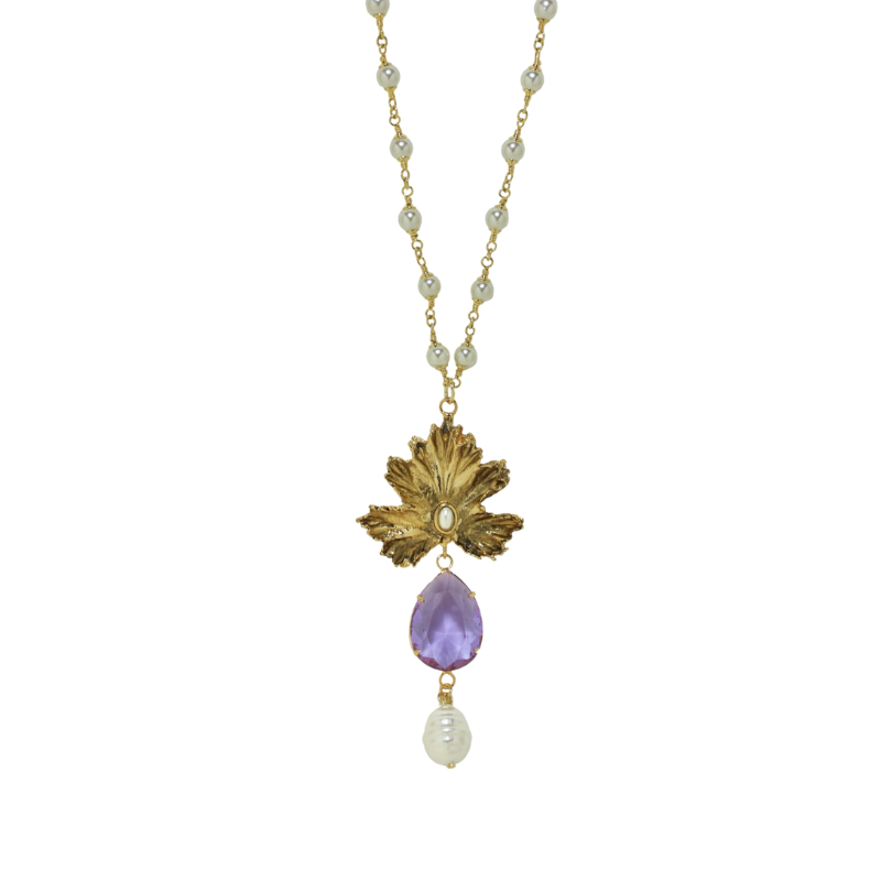 Colar Longo Folha Parreira