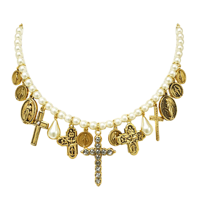 Colar Pérola Pingente Vaticano