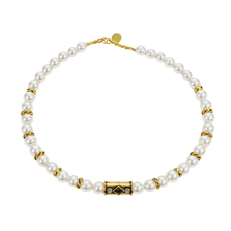 Colar Curto Pérolas Entremeio