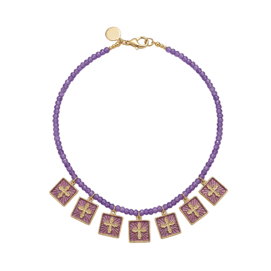 Colar Curto 7 Pingentes Relicário Imperial