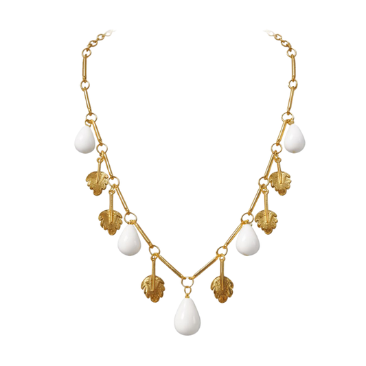 Colar Galhos Folhas Pedras