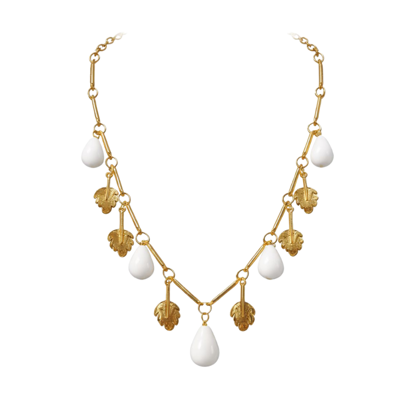 Colar Galhos Folhas Pedras