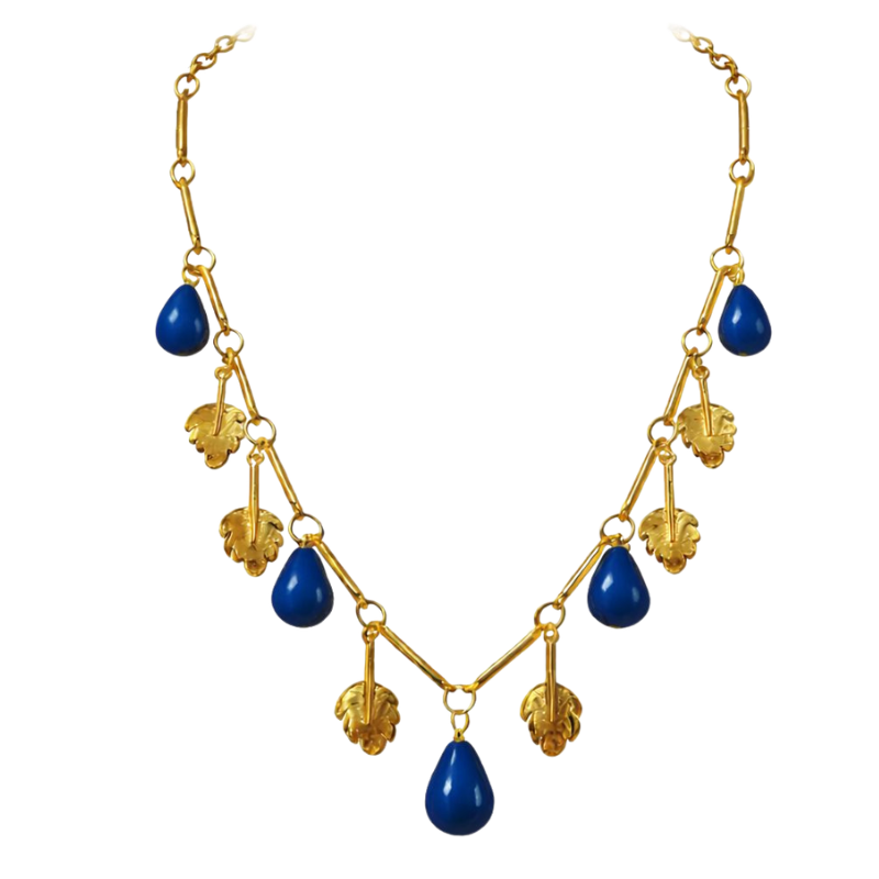 Colar Galhos Folhas Pedras