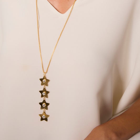 Colar Longo 4 Estrelas