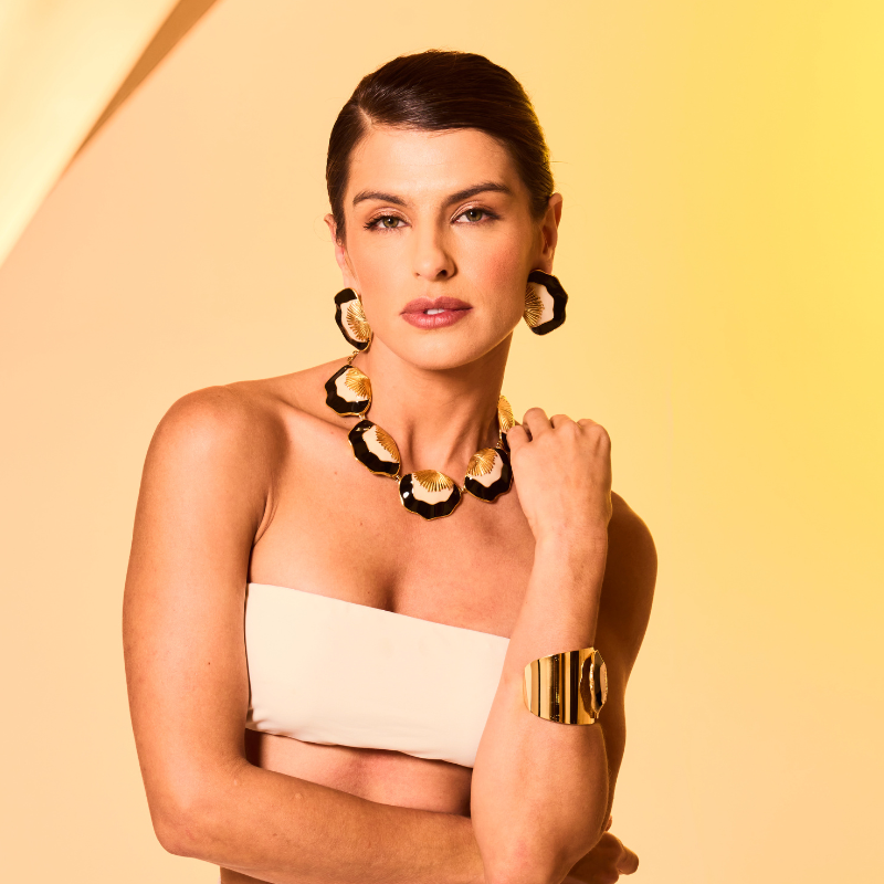 Colar Curto Concha Pintura