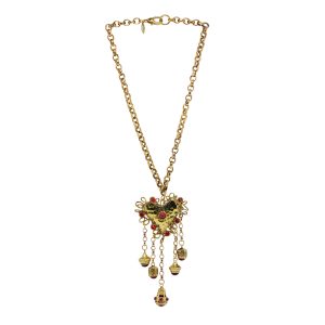 Colar Berloques Vintage Coração Cascata